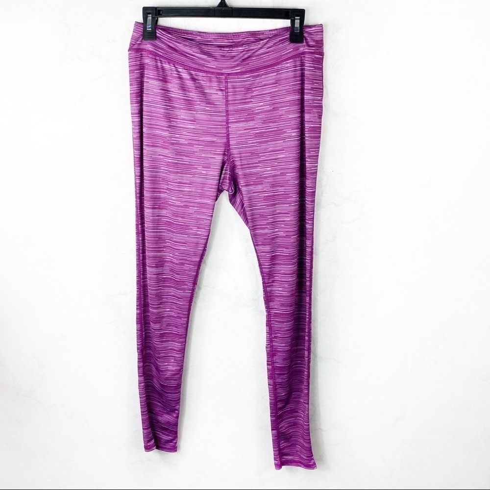 [Everlast Sport] Purple Striped Athletic Leggings